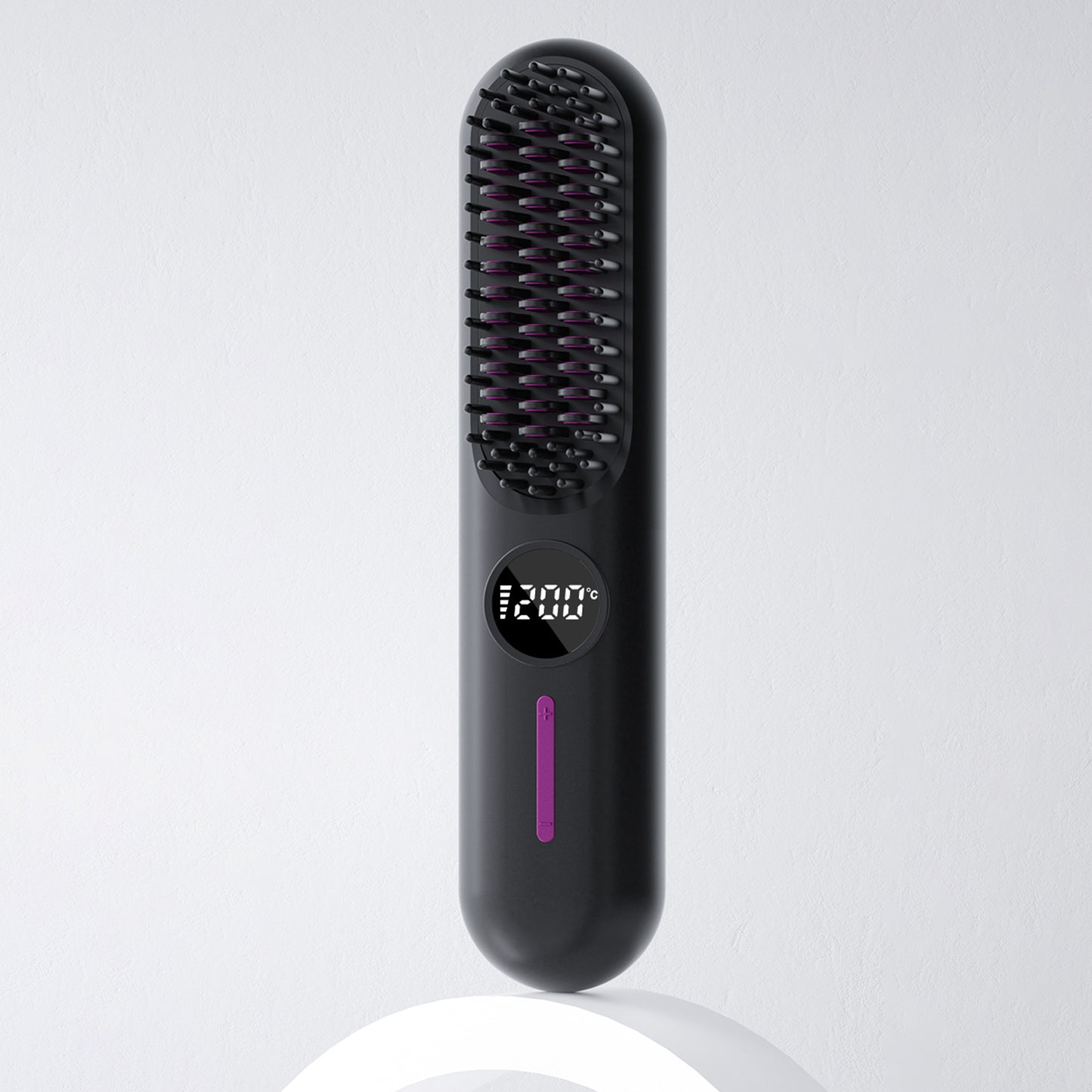 S01 2-in-1 Cordless Hair Straightener Brush 20 Million Negative Ion Hot Comb Hair Straightener Brush for Women, Portable Mini Straightening Brush for Travel, Lightweight to Carry Out, USB Rechargeable, Anti-Scald, LCD Temperature Display