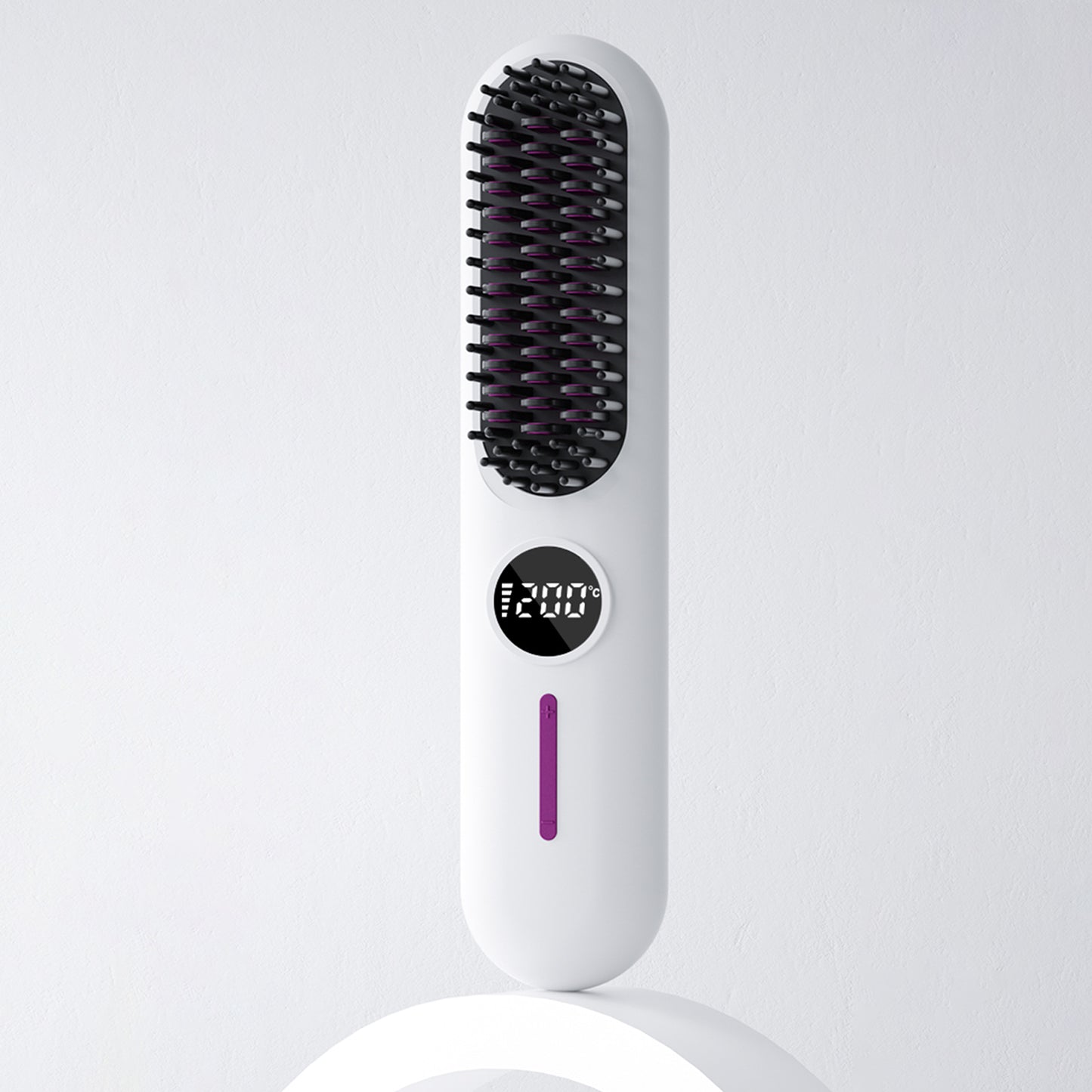 S01 2-in-1 Cordless Hair Straightener Brush 20 Million Negative Ion Hot Comb Hair Straightener Brush for Women, Portable Mini Straightening Brush for Travel, Lightweight to Carry Out, USB Rechargeable, Anti-Scald, LCD Temperature Display