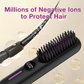S01 2-in-1 Cordless Hair Straightener Brush 20 Million Negative Ion Hot Comb Hair Straightener Brush for Women, Portable Mini Straightening Brush for Travel, Lightweight to Carry Out, USB Rechargeable, Anti-Scald, LCD Temperature Display